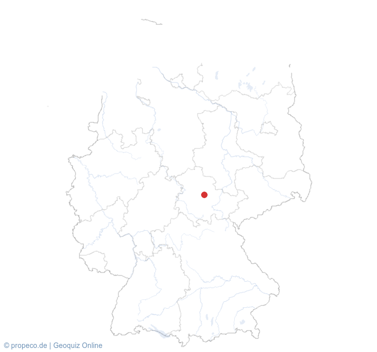 Erfurt auf der Karte vom GEOQUIZ eingezeichnet