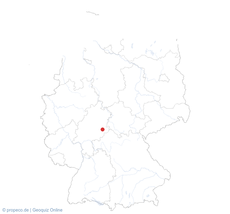 Fulda auf der Karte vom GEOQUIZ eingezeichnet