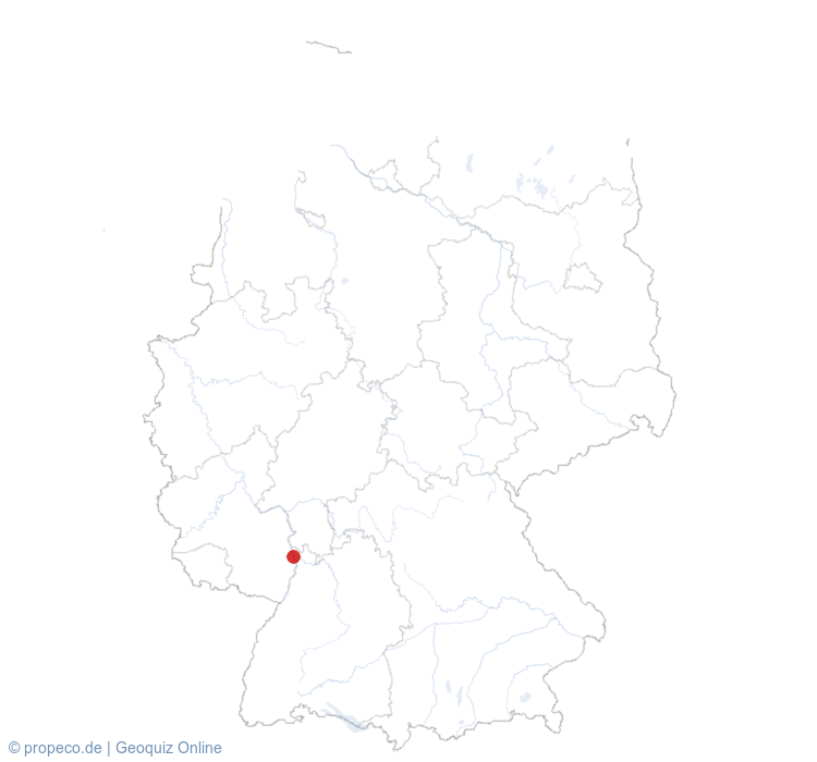 Mannheim auf der Karte vom GEOQUIZ eingezeichnet