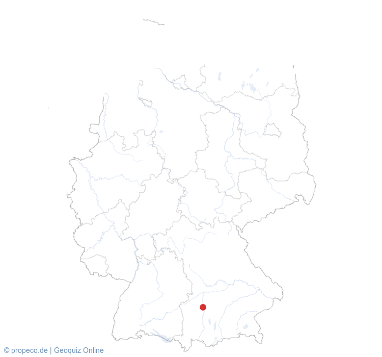 Аугсбург auf der Karte vom GEOQUIZ eingezeichnet