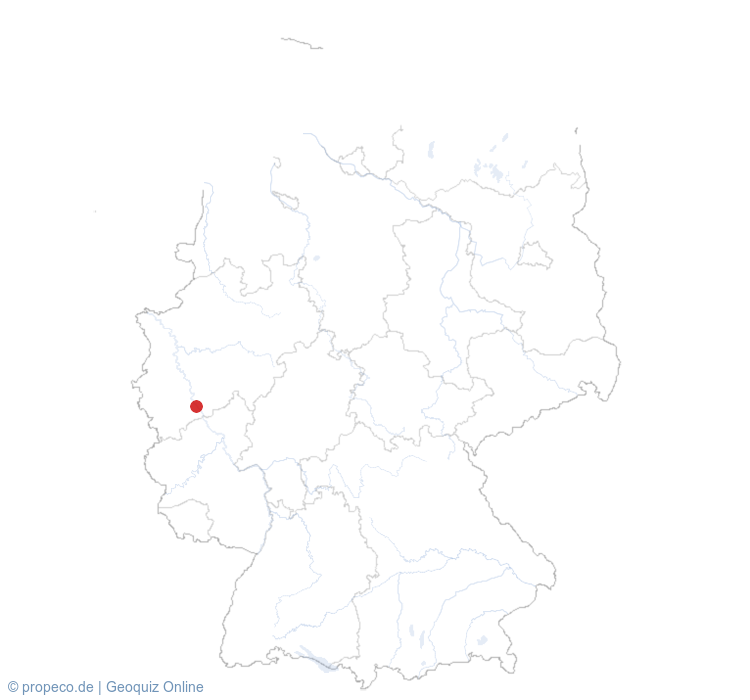 Bonn auf der Karte vom GEOQUIZ eingezeichnet
