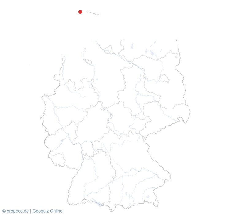 Вестерланд auf der Karte vom GEOQUIZ eingezeichnet