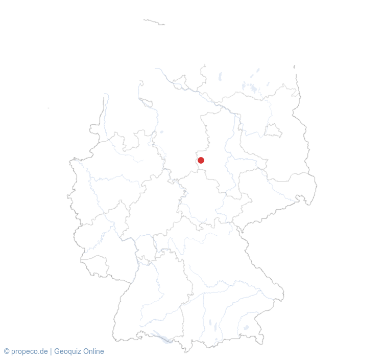 Wernigerode am Harz auf der Karte vom GEOQUIZ eingezeichnet