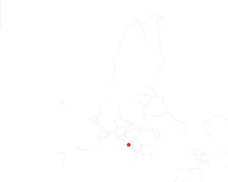 Босния и Герцеговина auf der Karte vom GEOQUIZ eingezeichnet