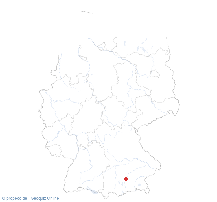 Múnich auf der Karte vom GEOQUIZ eingezeichnet