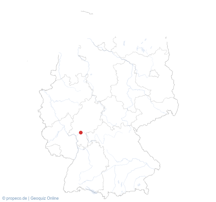 Франкфурт-на-Майне auf der Karte vom GEOQUIZ eingezeichnet